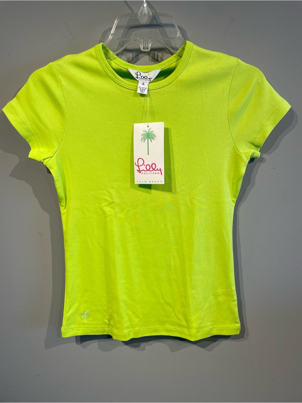 Lilly Pulitzer Neon Lime Short Sleeve Tee - Bright Green size XS Crewneck